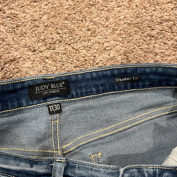 Judy Blue Straight Fit Distressed Denim Jean Pant, Size 11/30 - Picture 3 of 5